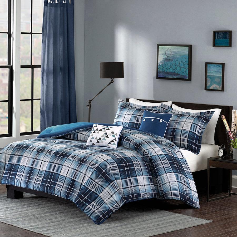 Camilo 4 Piece Comforter Set Blue Twin/Twin XL Olliix.com