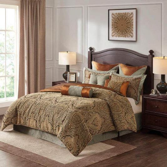 Canovia Classic Springs Jacquard Comforter Set Multi King Olliix.com