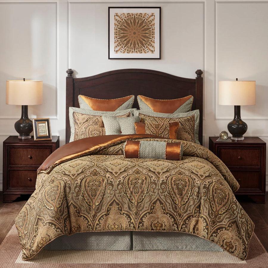 Canovia Classic Springs Jacquard Comforter Set Multi King Olliix.com