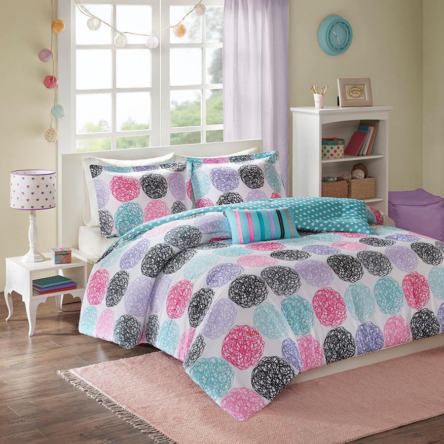 Carly Reversible Comforter Set Purple Twin/Twin XL Olliix.com