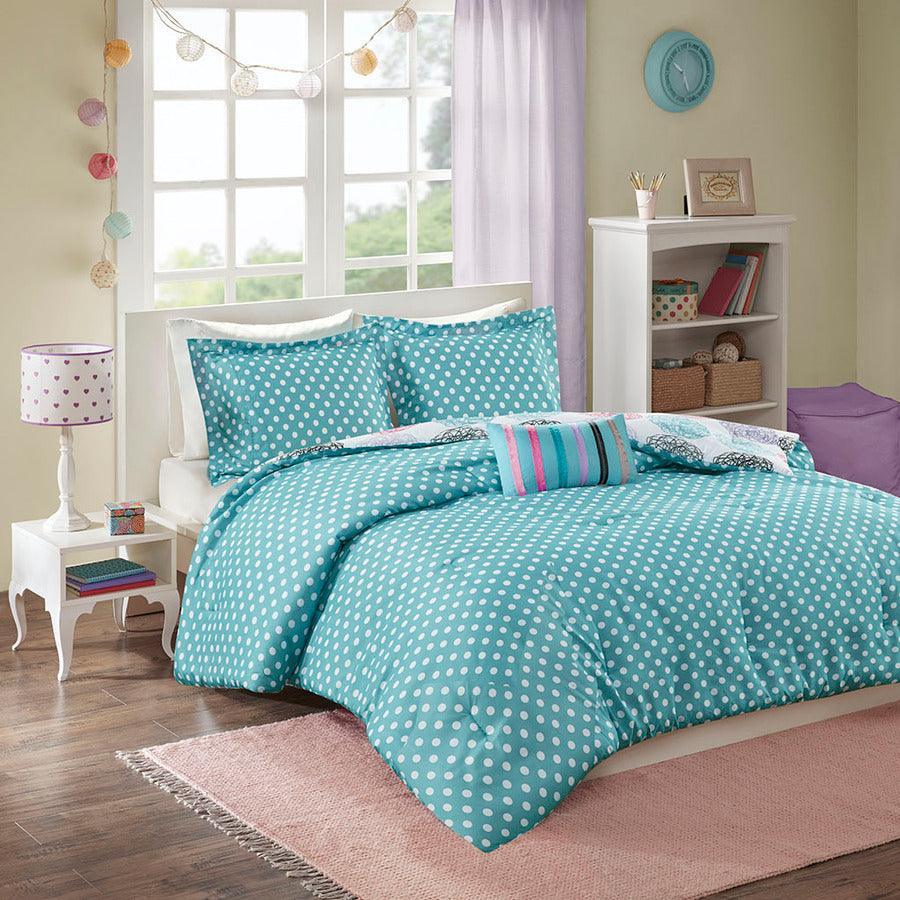 Carly Reversible Comforter Set Purple Twin/Twin XL Olliix.com