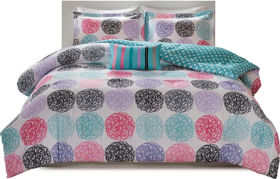 Carly Reversible Comforter Set Purple Twin/Twin XL Olliix.com