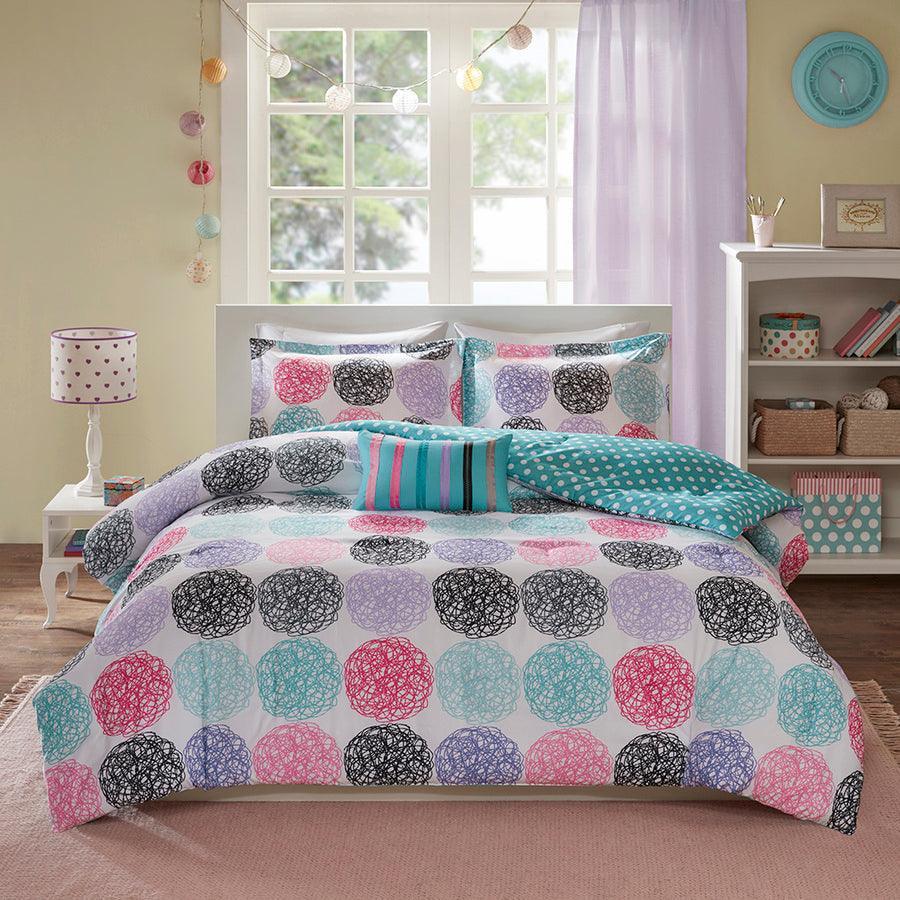 Carly Reversible Comforter Set Purple Twin/Twin XL Olliix.com