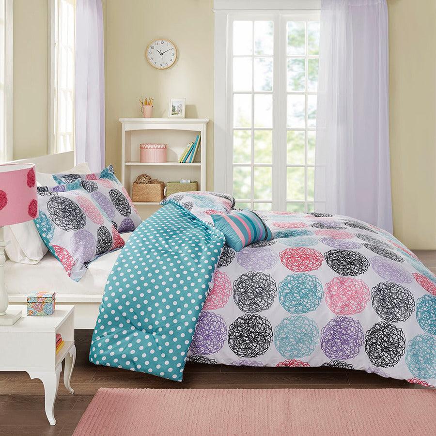 Carly Reversible Comforter Set Purple Twin/Twin XL Olliix.com