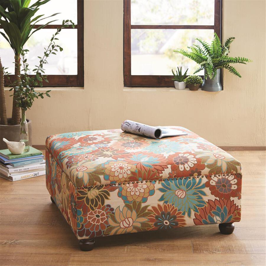 Carlyle Traditional Cocktail Square Ottoman 36W x 36D x 18H" Multicolor Olliix.com