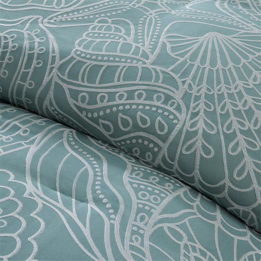 Carmel 7 Piece Coastal Comforter Set Blue King Olliix.com