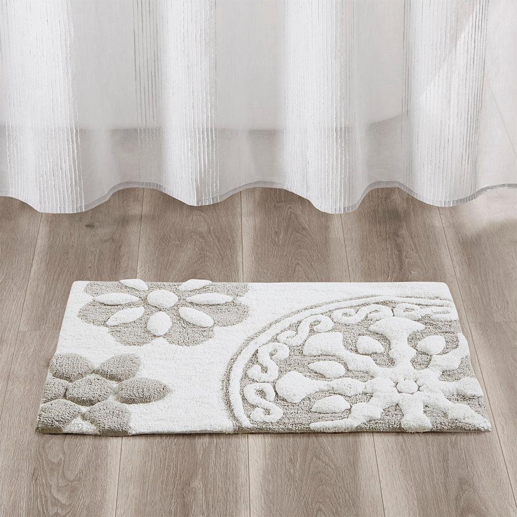 Casablanca 20"x30" Rectangular Bath Rug Taupe Olliix.com