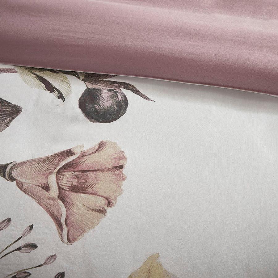 Cassandra Shabby Chic 3 Pc Cotton Printed Duvet Cover Set Full/Queen Blush Olliix.com