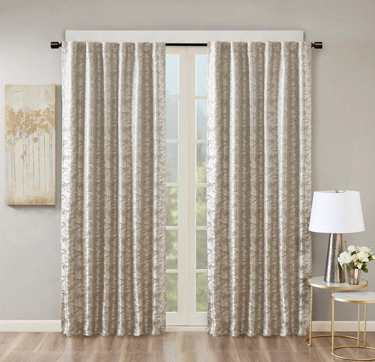 Cassius 108 H Marble Jacquard Total Blackout Rod Pocket/Back Tab Curtain Panel Gray Olliix.com