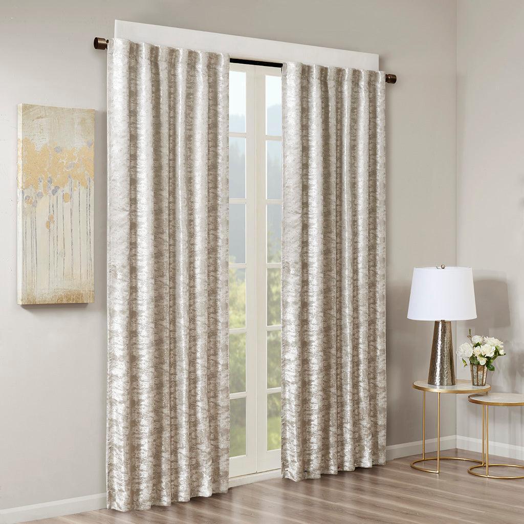 Cassius 108 H Marble Jacquard Total Blackout Rod Pocket/Back Tab Curtain Panel Gray Olliix.com