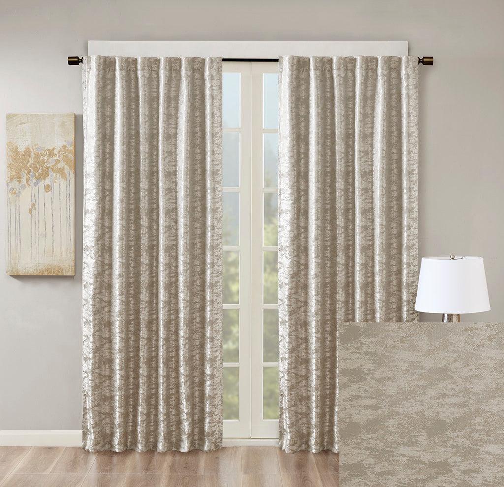 Cassius 108 H Marble Jacquard Total Blackout Rod Pocket/Back Tab Curtain Panel Gray Olliix.com