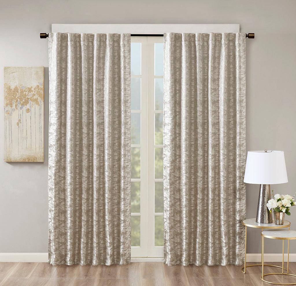 Cassius 84 H Marble Jacquard Total Blackout Rod Pocket/Back Tab Curtain Panel Gray Olliix.com