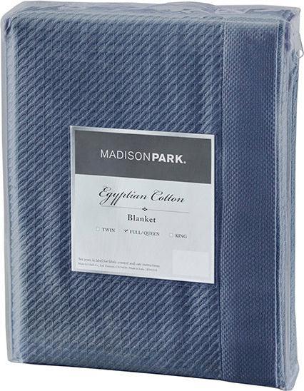 Casual Certified Egyptian Cotton Blanket Full/Queen Blue Olliix.com