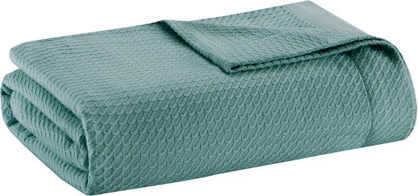 Casual Certified Egyptian Cotton Blanket Full/Queen Teal Olliix.com