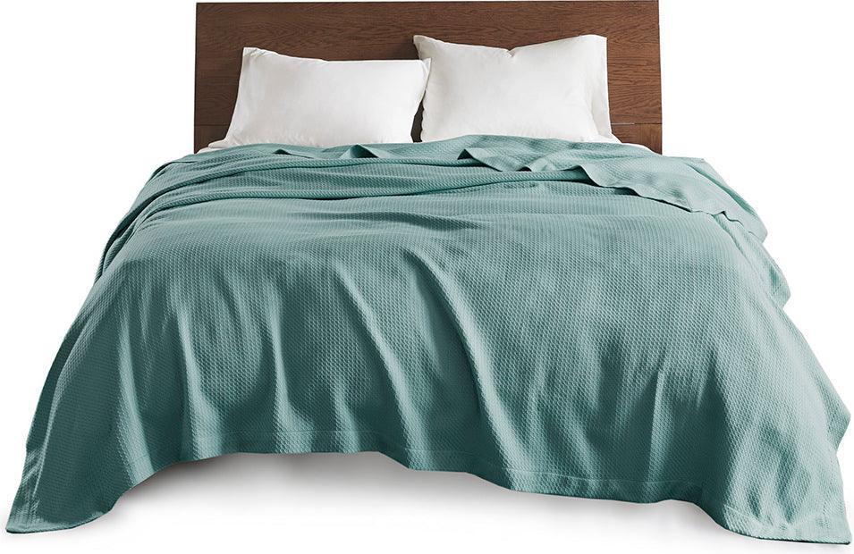 Casual Certified Egyptian Cotton Blanket Full/Queen Teal Olliix.com