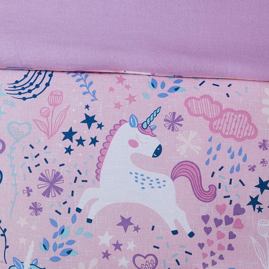 Casual Twin Lola Unicorn Cotton Comforter Set Pink Olliix.com