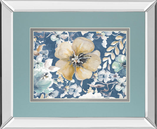 Indigo Beautiful I Mirror Framed By PatriciaPinto - Light Blue Classy Art