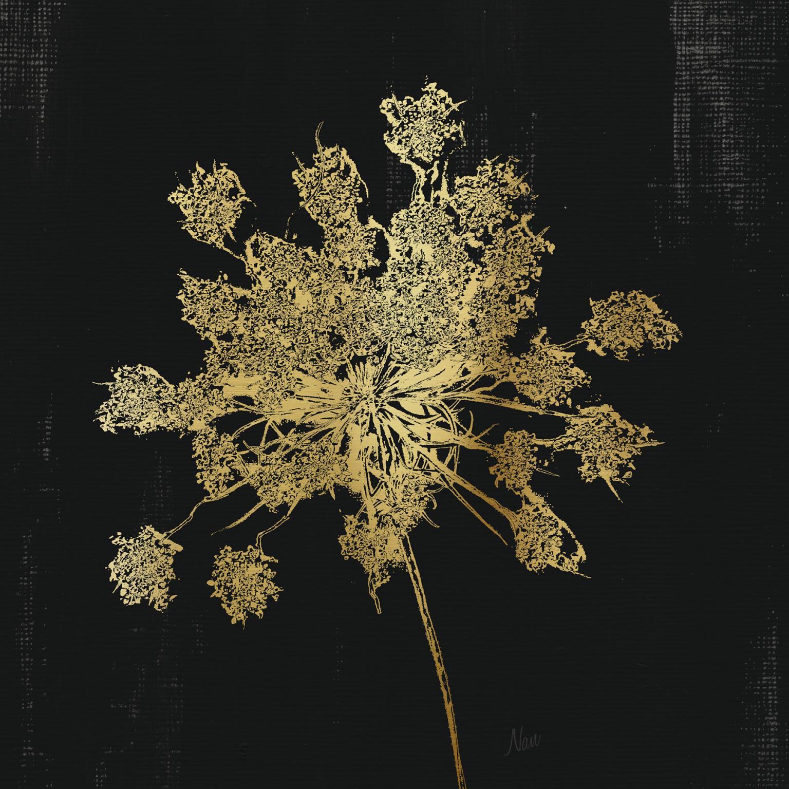 Framed Small - Lacy Gold II By Nan - Black Classy Art