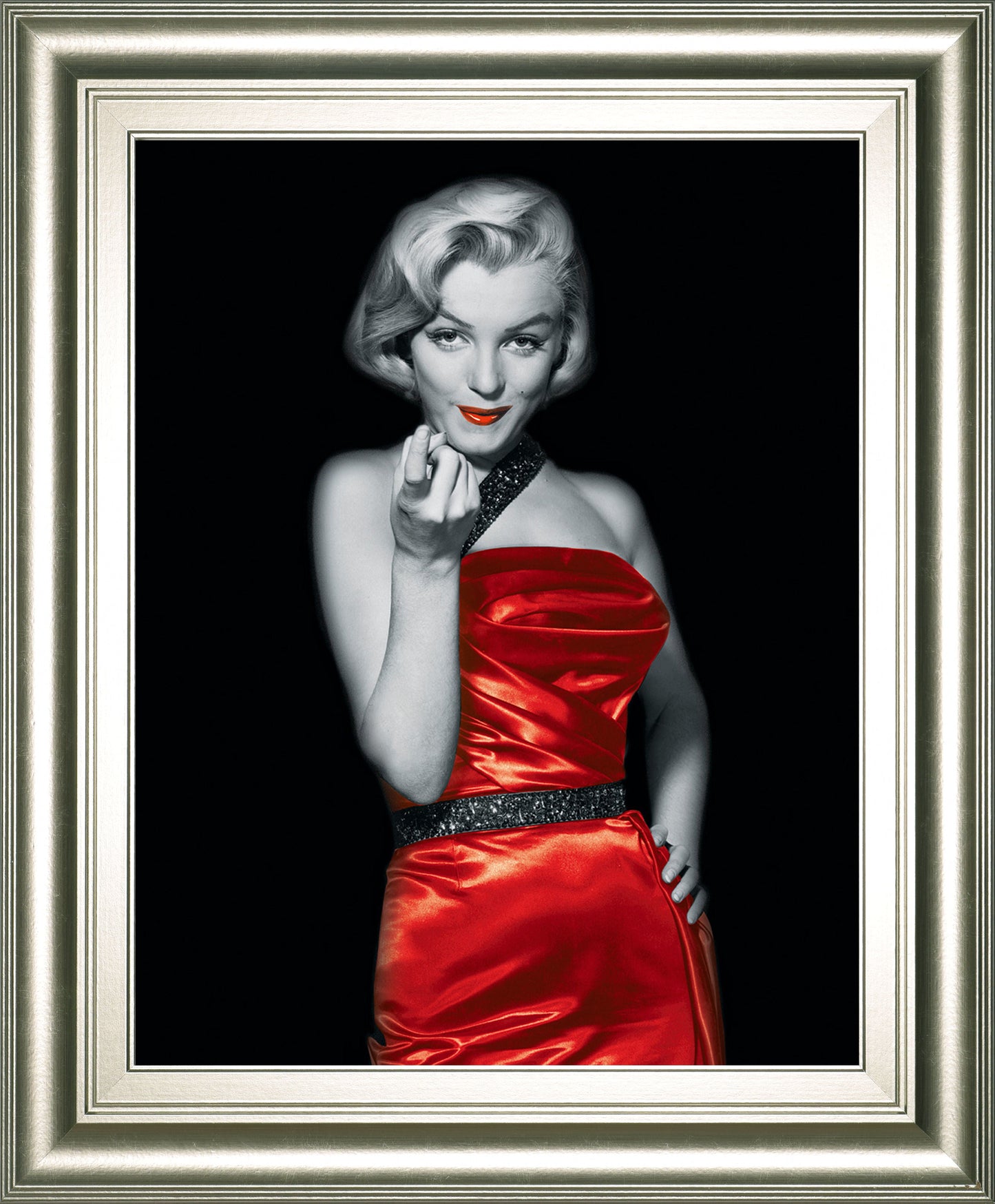 Lady In Red 2 By Chelsea Collection - Framed Print Wall Art - Red Classy Art