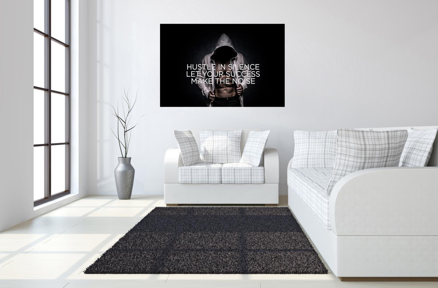 Tempered Glass With Foil - Hustle Noise - Black Classy Art