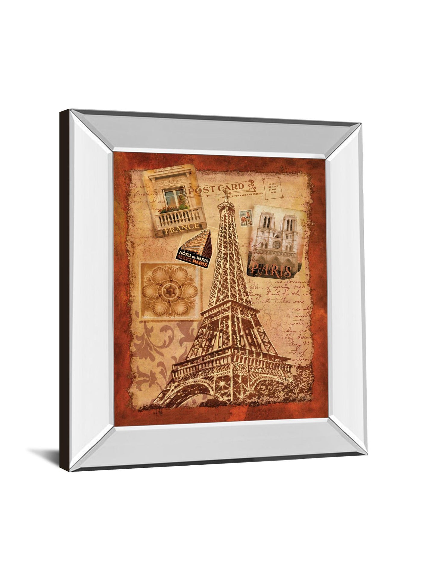 Memories Of Paris By Conrad Knutsen - Mirror Framed Print Wall Art - Red Classy Art