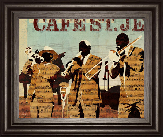 22x26 Cafe St. Jean By Kyle Mosher - Light Brown Classy Art