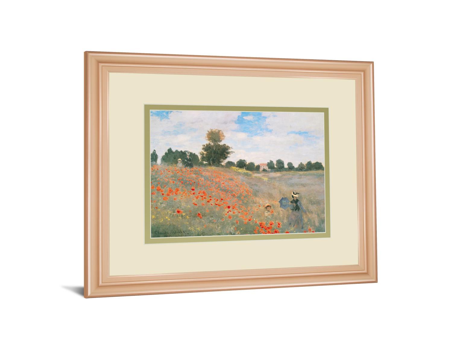 Wild Poppies, Near Argenteuil By Claude Monet - Framed Print Wall Art - Orange Classy Art