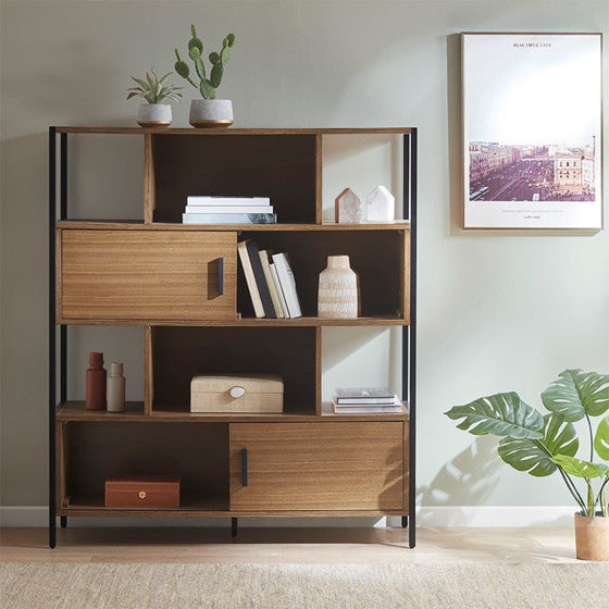 4-Shelf Bookcase Brown Olliix.com