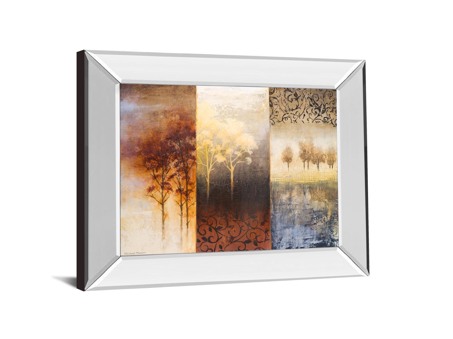 Lost In Trees I By Michael Marcon - Mirror Framed Print Wall Art - Yellow Classy Art