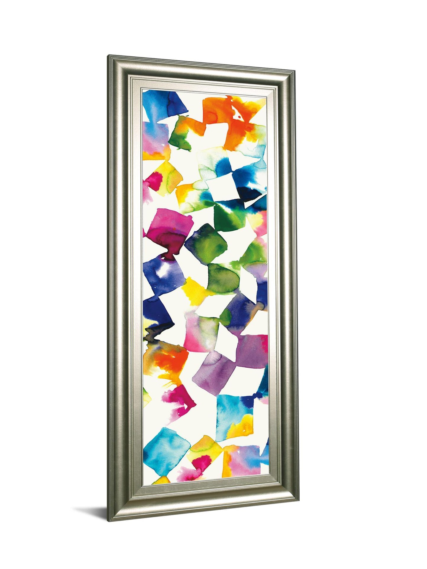 Colorful Cubes Il By Wild Apple Portfolio - Framed Print Wall Art - Blue Classy Art