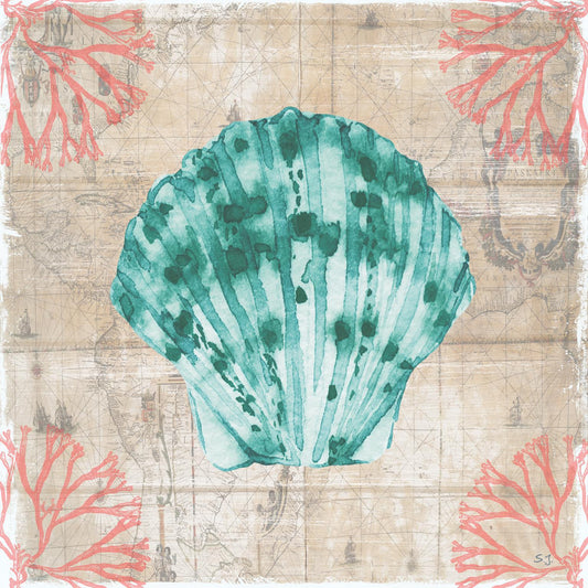 Coral Cove I By Susan Jill - Light Blue Classy Art