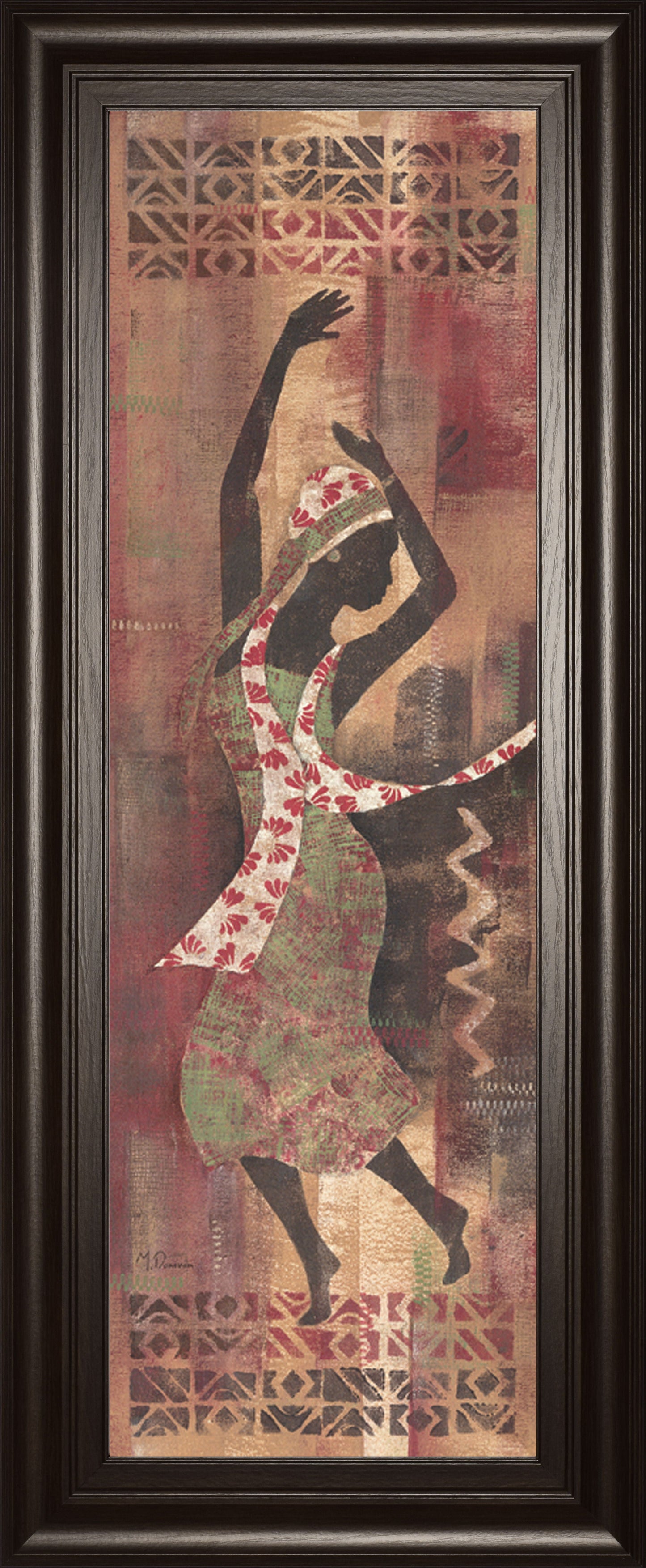 Graceful Reflection Il By Maria Donovan - Framed Print Wall Art - Red Classy Art