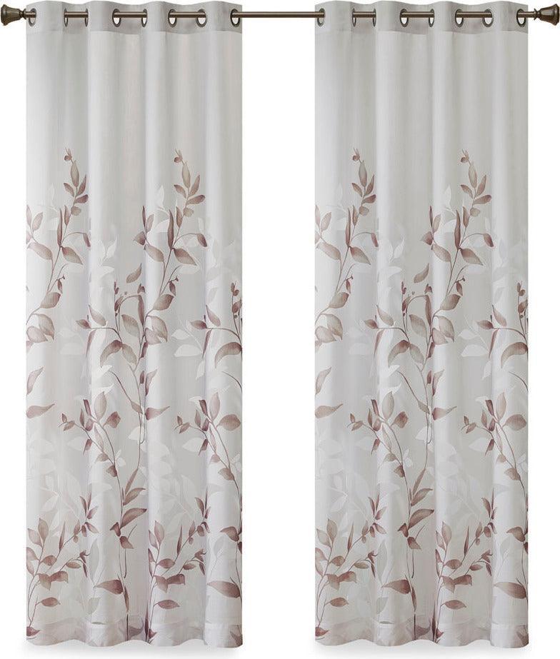 Cecily 84" Burnout Printed Window Panel Mauve Olliix.com