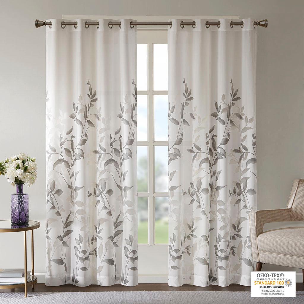 Cecily 84 H Burnout Printed Window Panel Gray Olliix.com