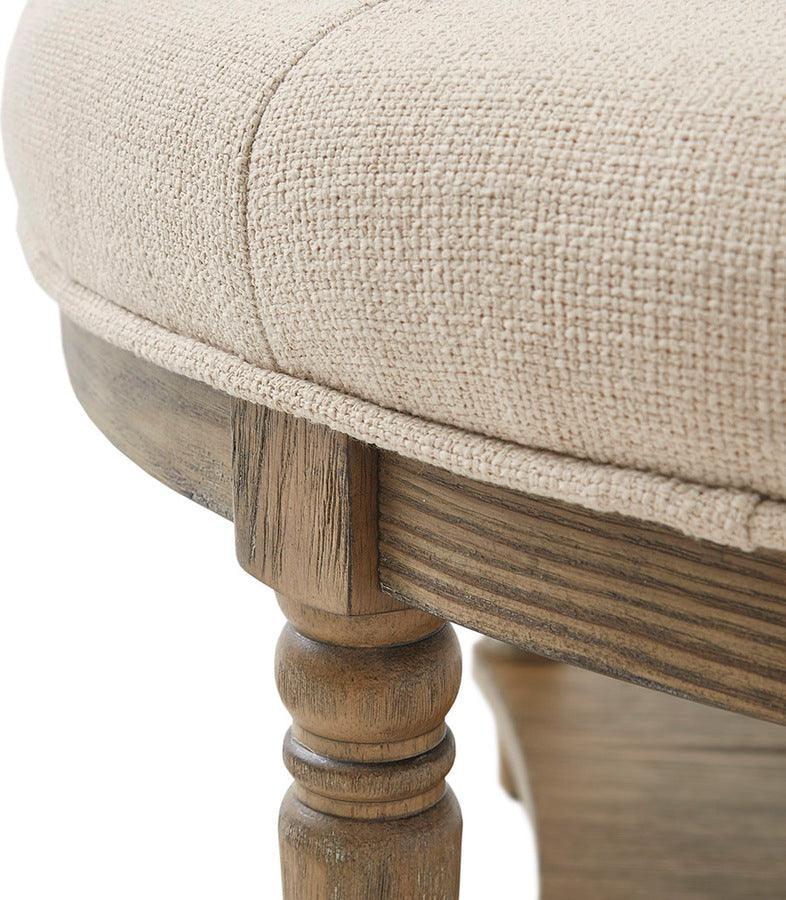 Cedric Transitional Accent Ottoman 36"Dia x 19"H Cream Olliix.com