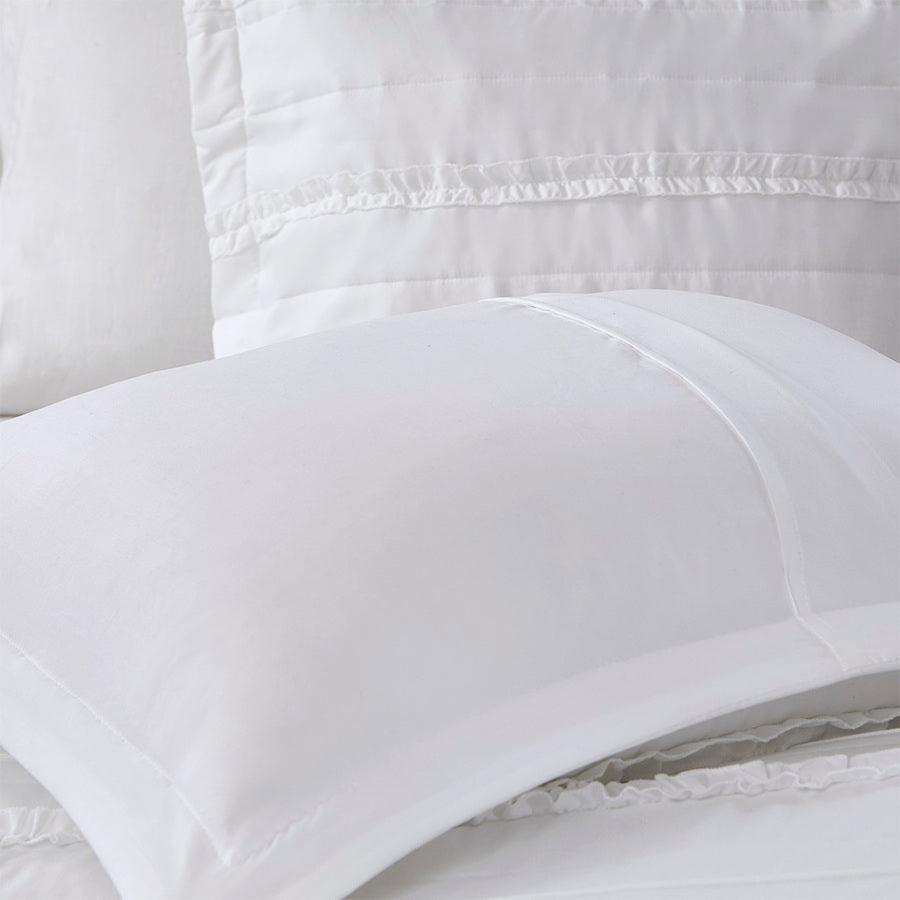 Celeste 5 Piece Comforter Set White Queen Olliix.com