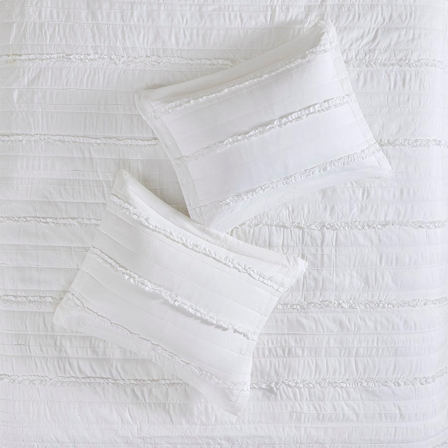 Celeste King/California King 4 Piece Reversible Coverlet Set White Olliix.com