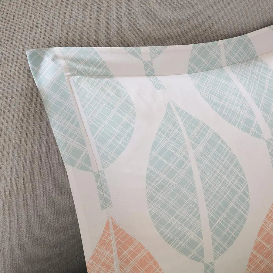 Central Global Inspired Park Complete Comforter and Cotton Sheet Set Coral | Green Cal King Olliix.com