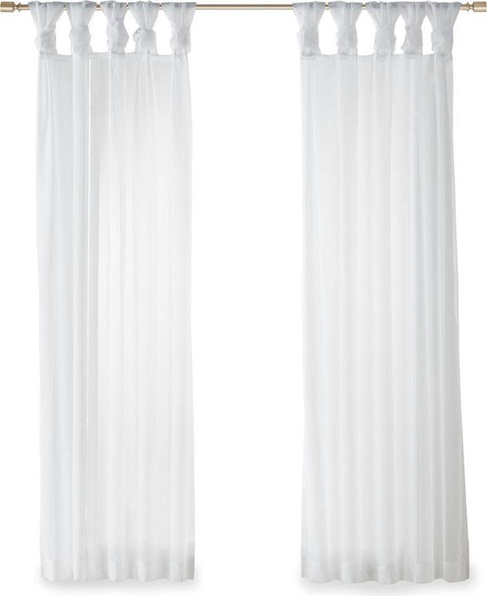 Ceres 63" Twist Tab Voile Sheer Window Pair White Olliix.com