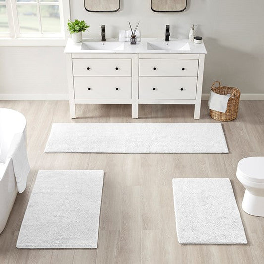 Feather Touch Reversible Bath Rug White