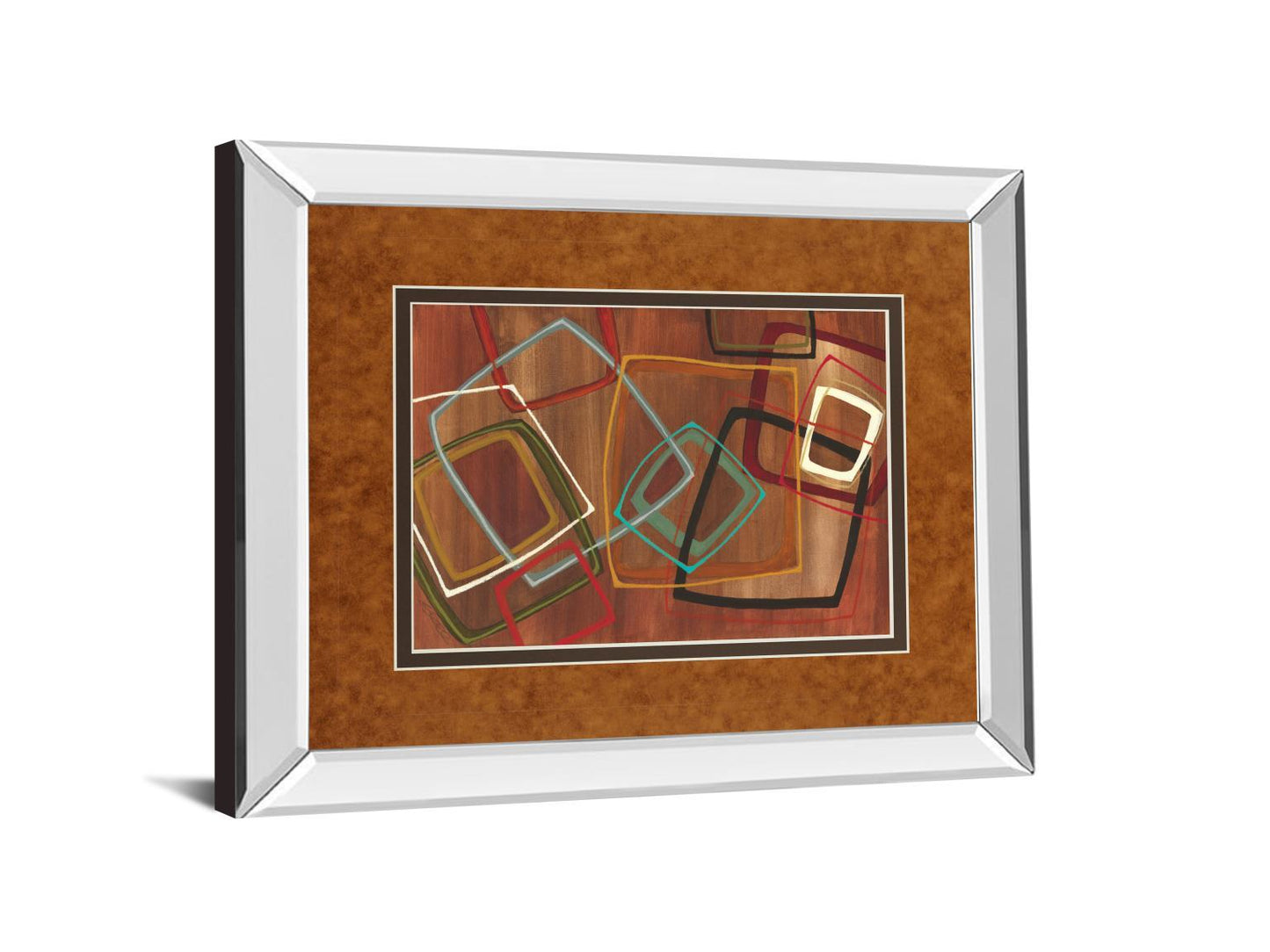 Twenty Tuesday Il By Jeni Lee - Mirror Framed Print Wall Art - Dark Brown Classy Art