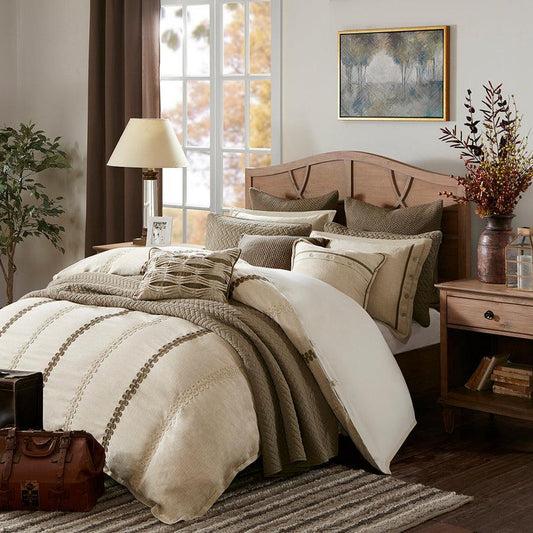 Chateau King Transitional Comforter Set Linen Olliix.com