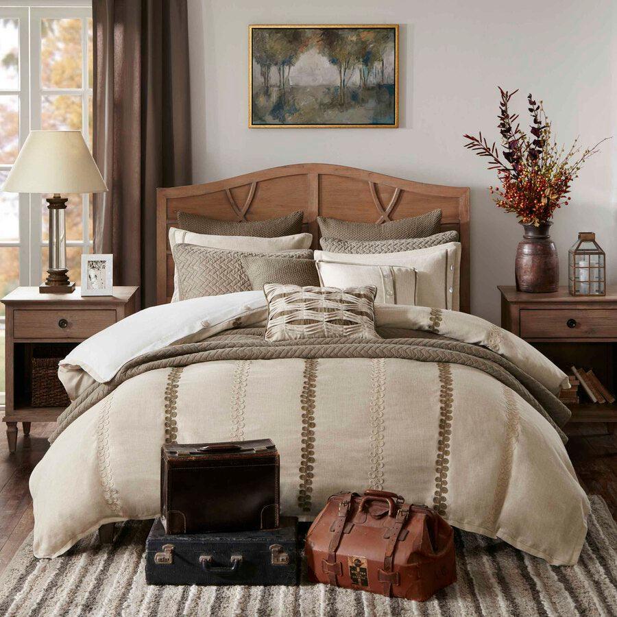 Chateau King Transitional Comforter Set Linen Olliix.com