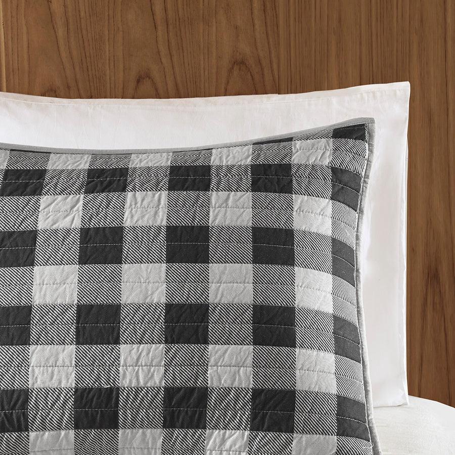 Check Lodge/Cabin Oversized Quilt Mini Set Full/ Queen Gray Olliix.com