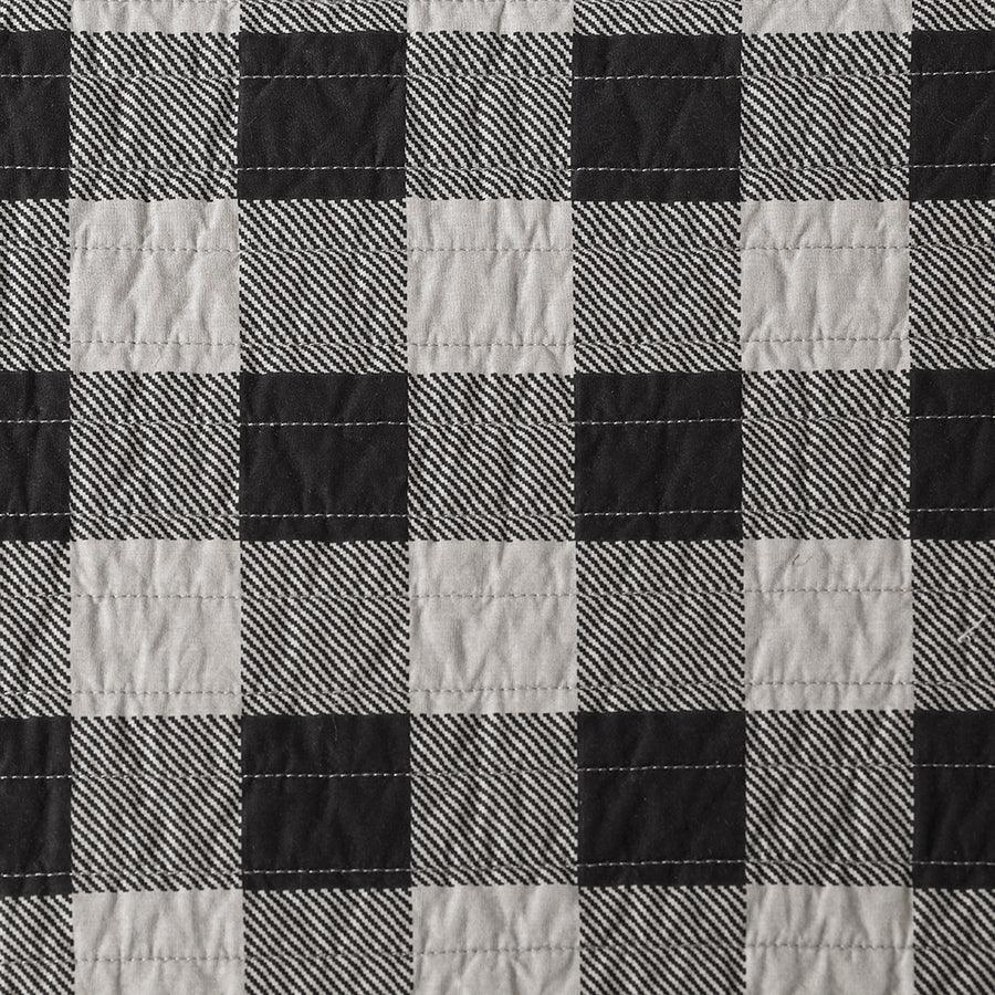 Check Lodge/Cabin Oversized Quilt Mini Set Full/ Queen Gray Olliix.com