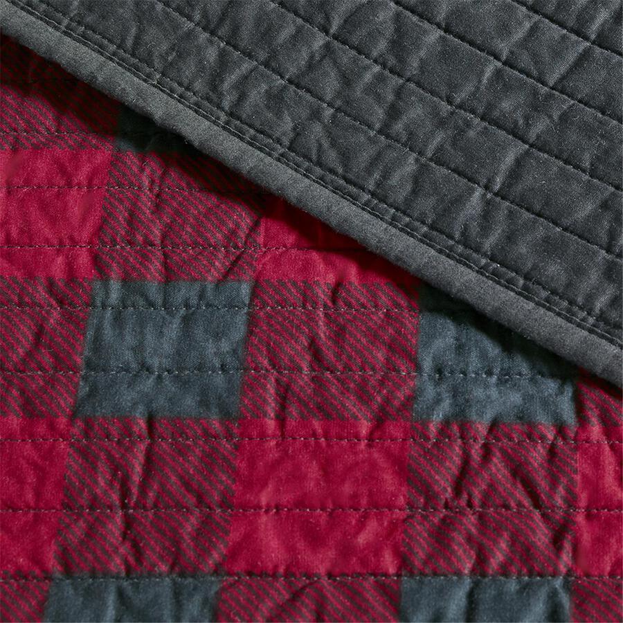 Check Lodge/Cabin Oversized Quilt Mini Set Full/Queen Red Olliix.com