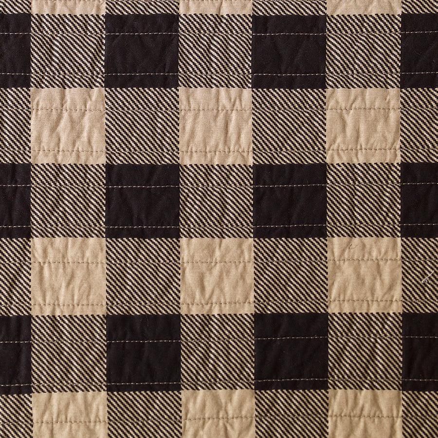 Check Lodge/Cabin Oversized Quilt Mini Set King/ Cal King Tan Olliix.com