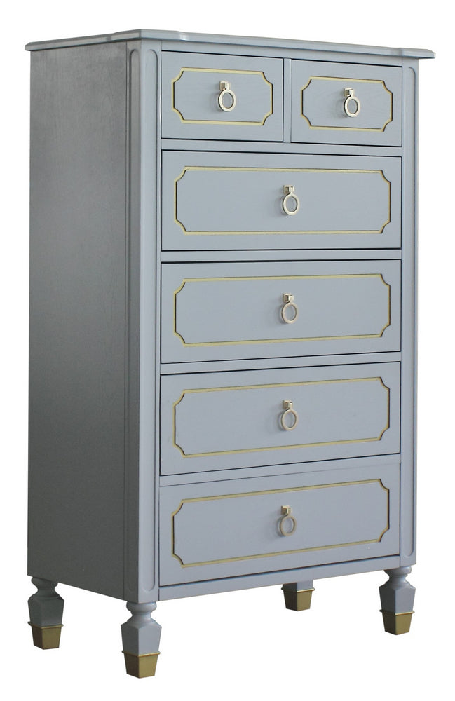 Acme Furniture House Marchese 6-Drawer Chest in Pearl Gray 28866 ACME East