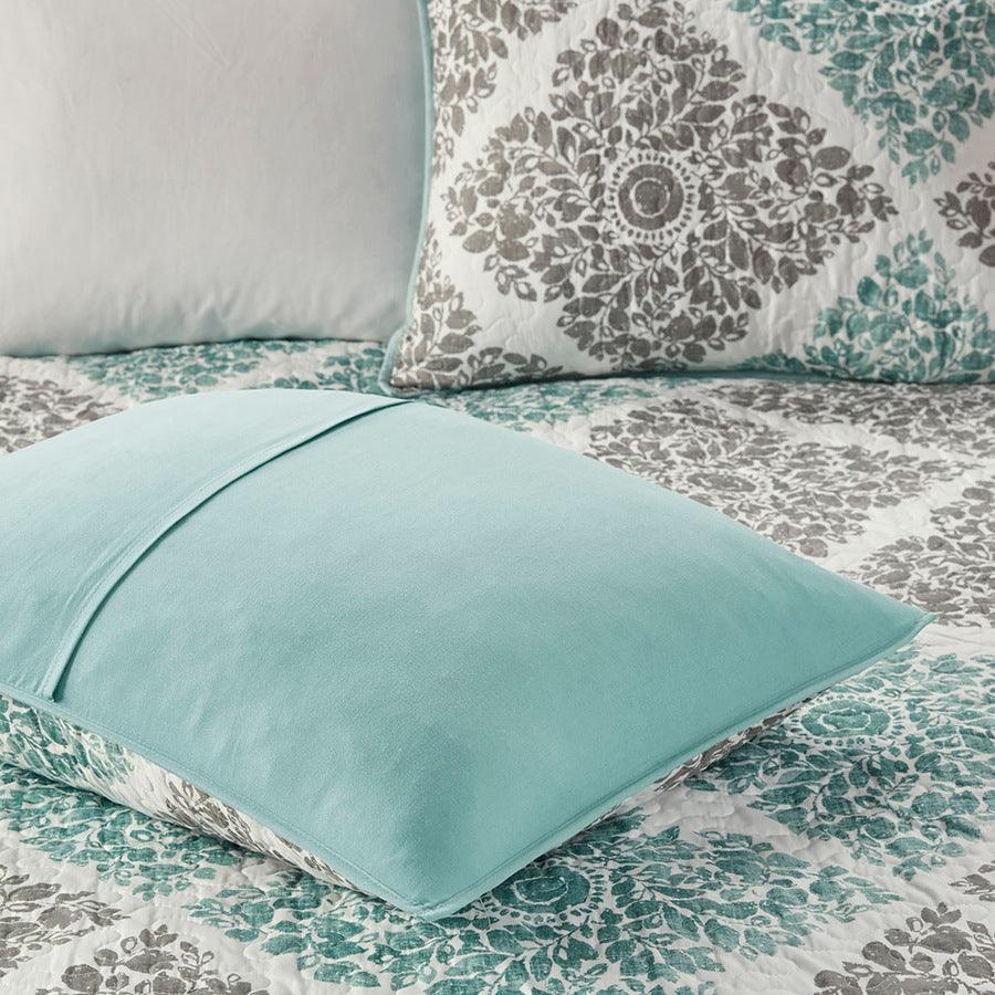 Claire King/California King 6 Piece Reversible Coverlet Set Aqua Olliix.com