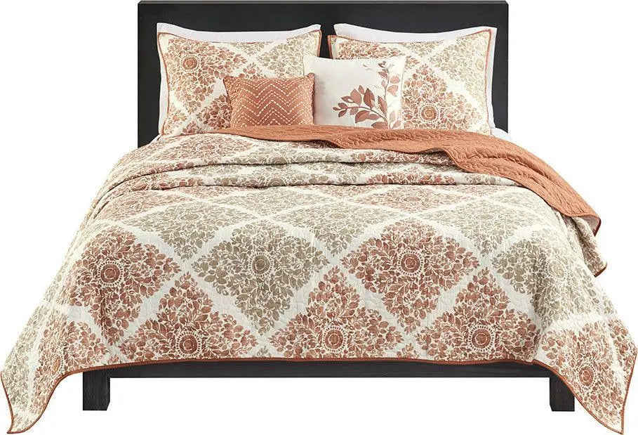 Claire King/California King 6 Piece Reversible Coverlet Set Multicolor Olliix.com